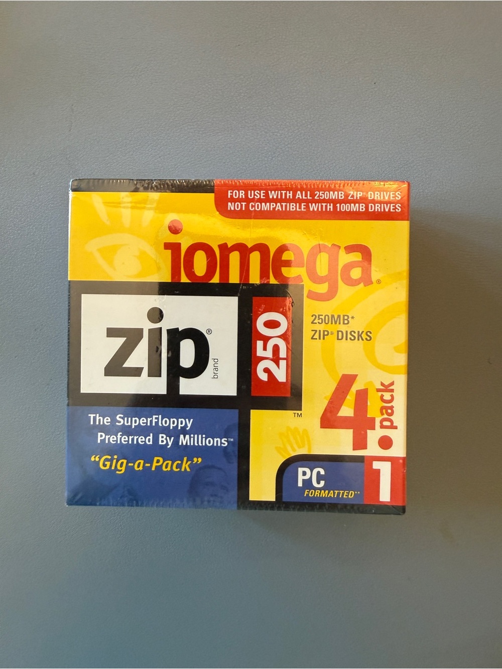 Sealed Iomega 250MB Zip Disk 4-Pack